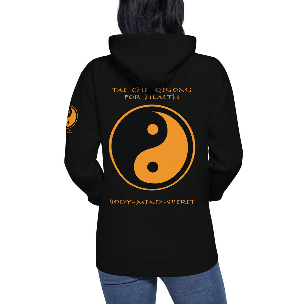 Soft and warm  Hoodie with Mind Body Spirit   yin yang
